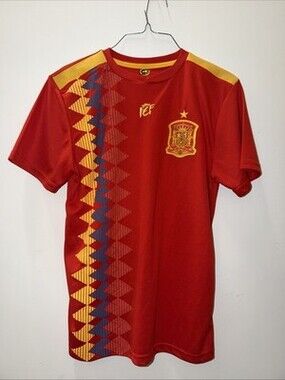 Spain National Soccer Team Jersey Sz Small Preowned/Used Mens Red FCF Ramos 15